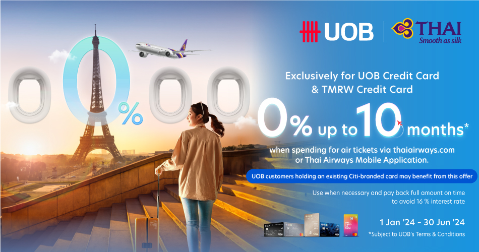 CoPromotion with UOB(Installment Plan) Promotions Thai Airways